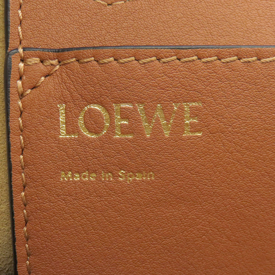 LOEWE Tote Bag Calfskin Brown anagram Women Used Authentic