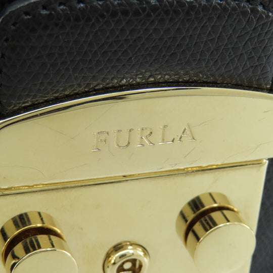 Furla Shoulder Bag PVC black metropolis Women Used Authentic