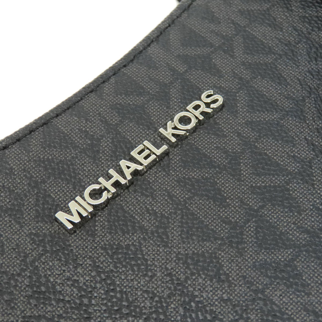MICHAEL KORS Tote Bag PVC black MK signature Women Used Authentic