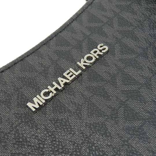 MICHAEL KORS Tote Bag PVC black MK signature Women Used Authentic
