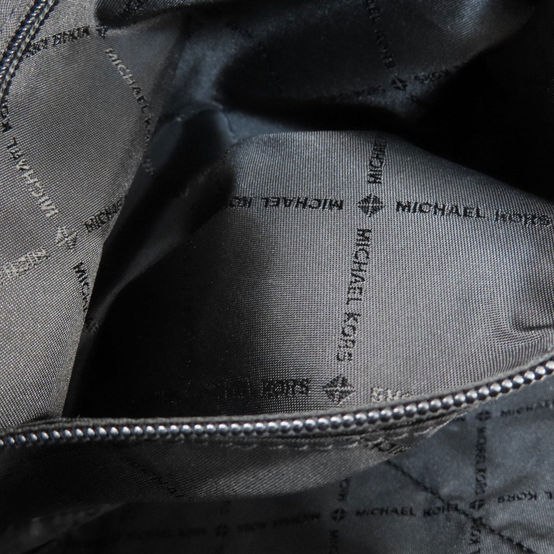 MICHAEL KORS Tote Bag PVC black MK signature Women Used Authentic
