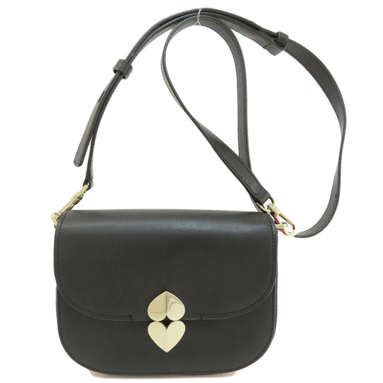 Kate Spade Shoulder Bag leather black logoMetal