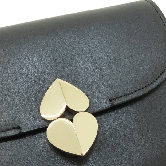 Kate Spade Shoulder Bag leather black logoMetal