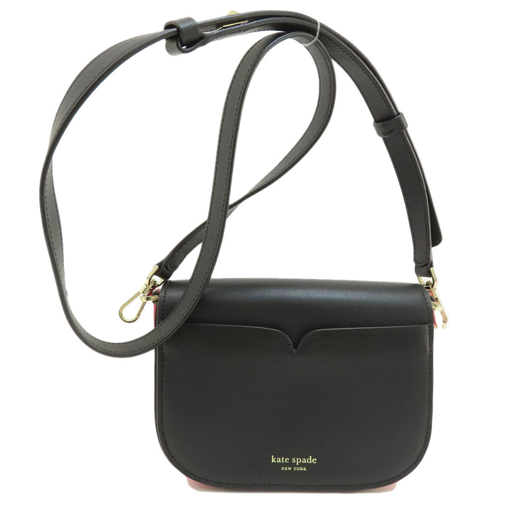 Kate Spade Shoulder Bag leather black logoMetal