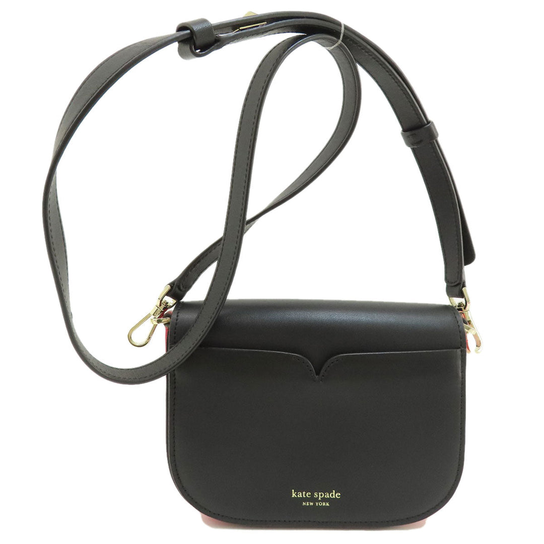 Kate Spade Shoulder Bag leather black logoMetal