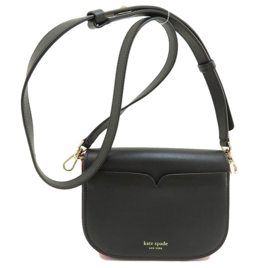 Kate Spade Shoulder Bag leather black logoMetal