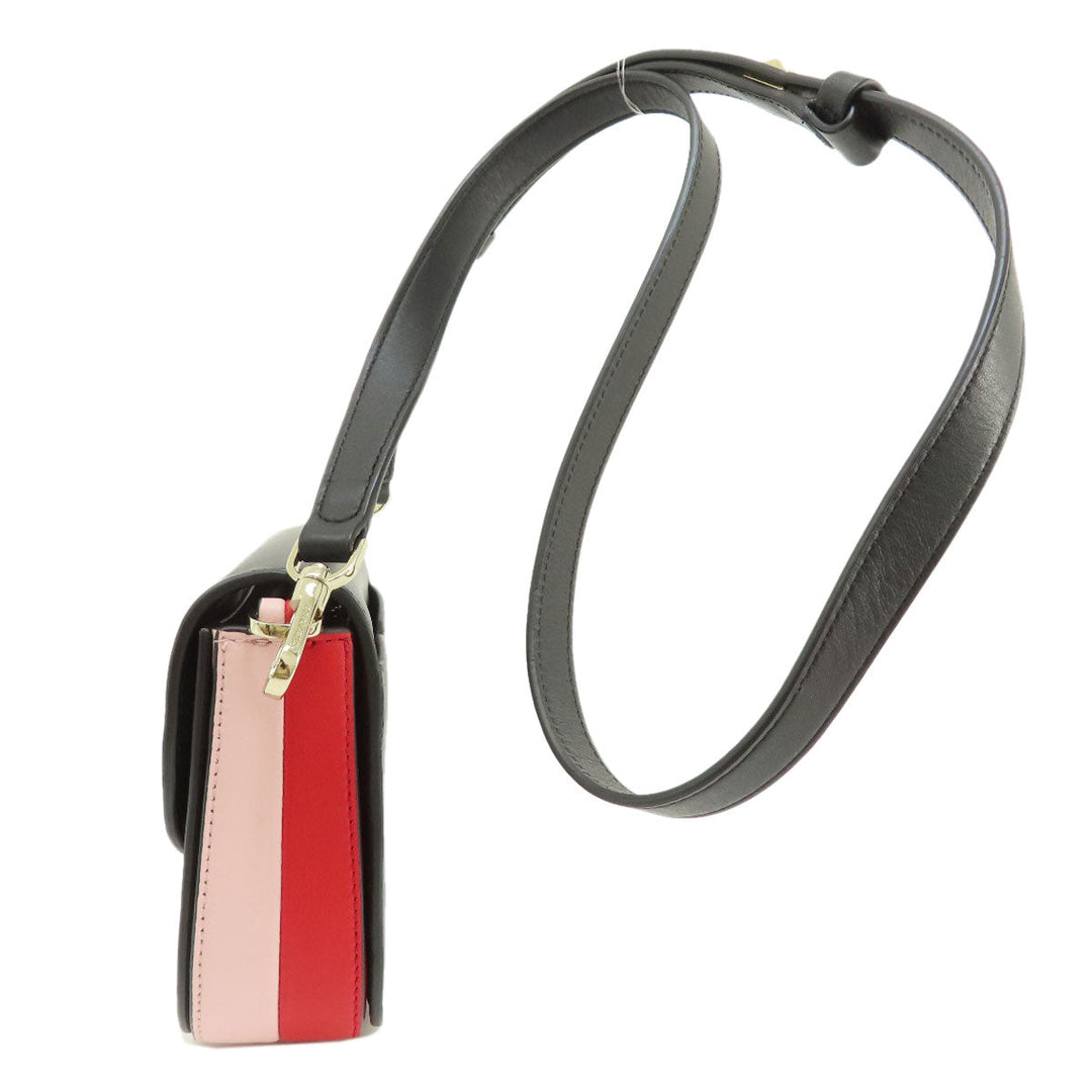 Kate Spade Shoulder Bag leather black logoMetal