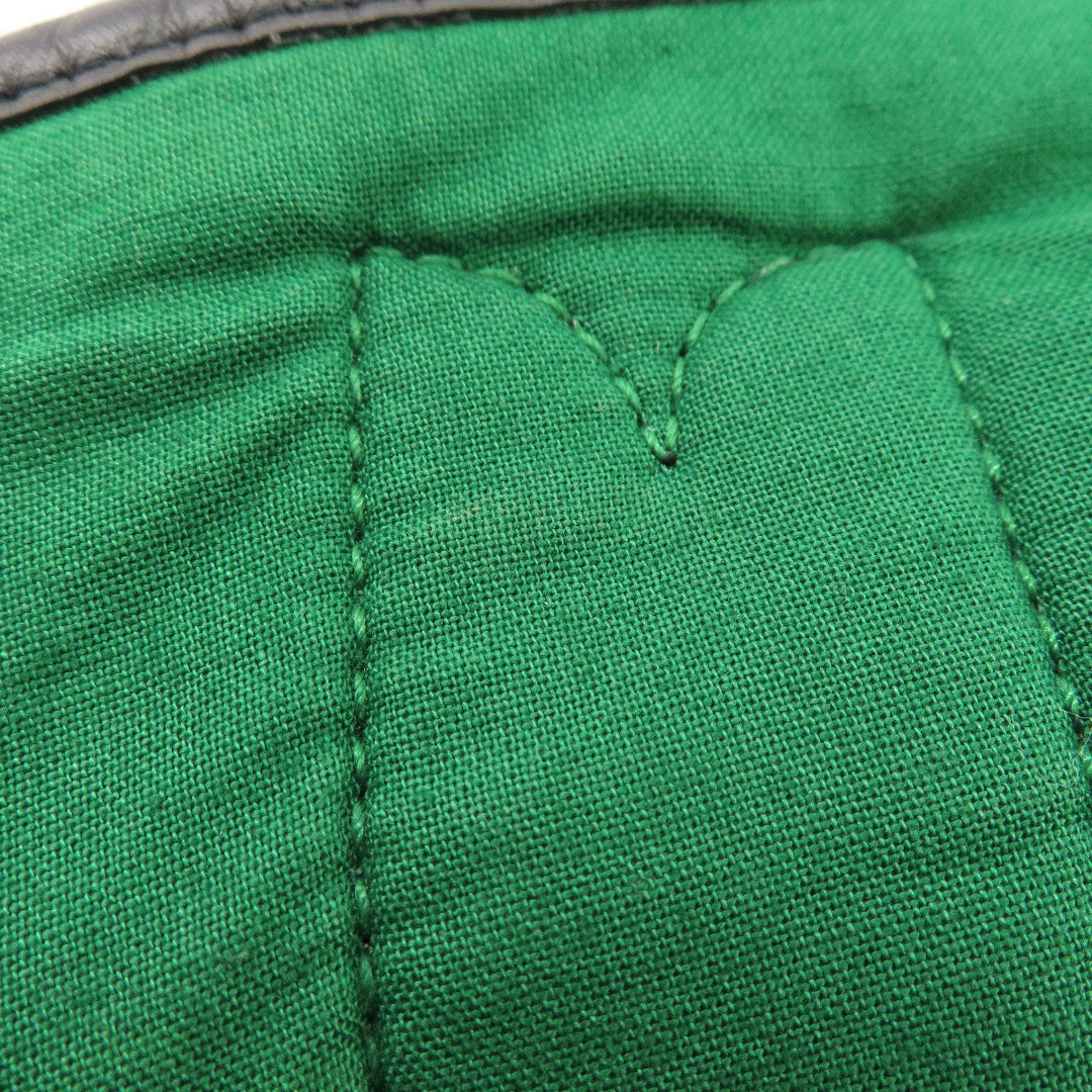 BALENCIAGA Tote Bag 339933 wool green Navy Cabas Check Pattern Women Used Authentic