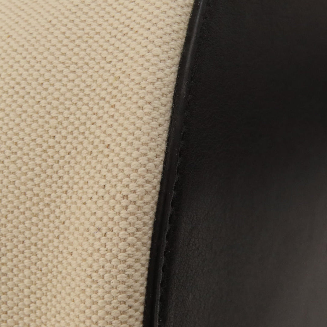 SAINT LAURENT Handbag canvas beige Bucket bag Women Used Authentic