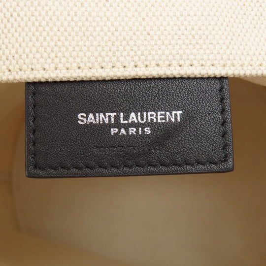 SAINT LAURENT Handbag canvas beige Bucket bag Women Used Authentic