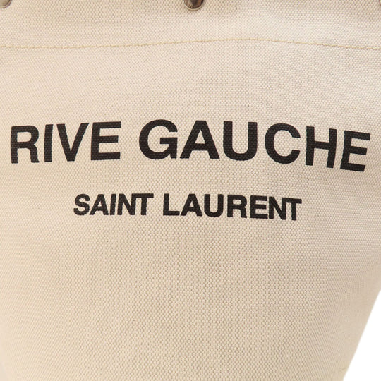 SAINT LAURENT Handbag canvas beige Bucket bag Women Used Authentic