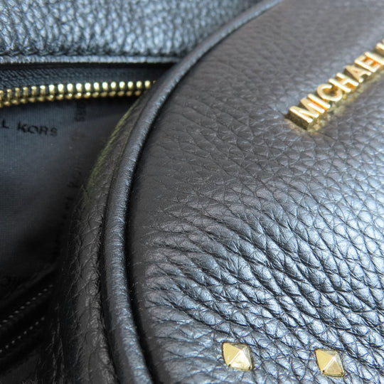 MICHAEL KORS Backpack leather black Studs Women Used Authentic