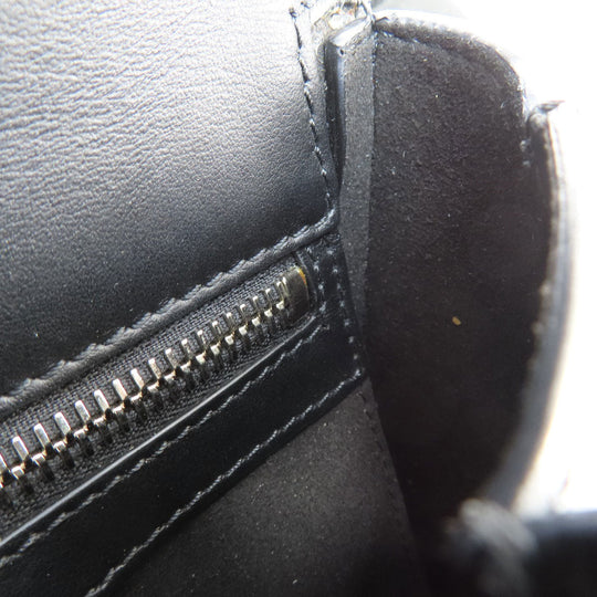 Givenchy Handbag leather black logoMetal 2WAY Women Used Authentic