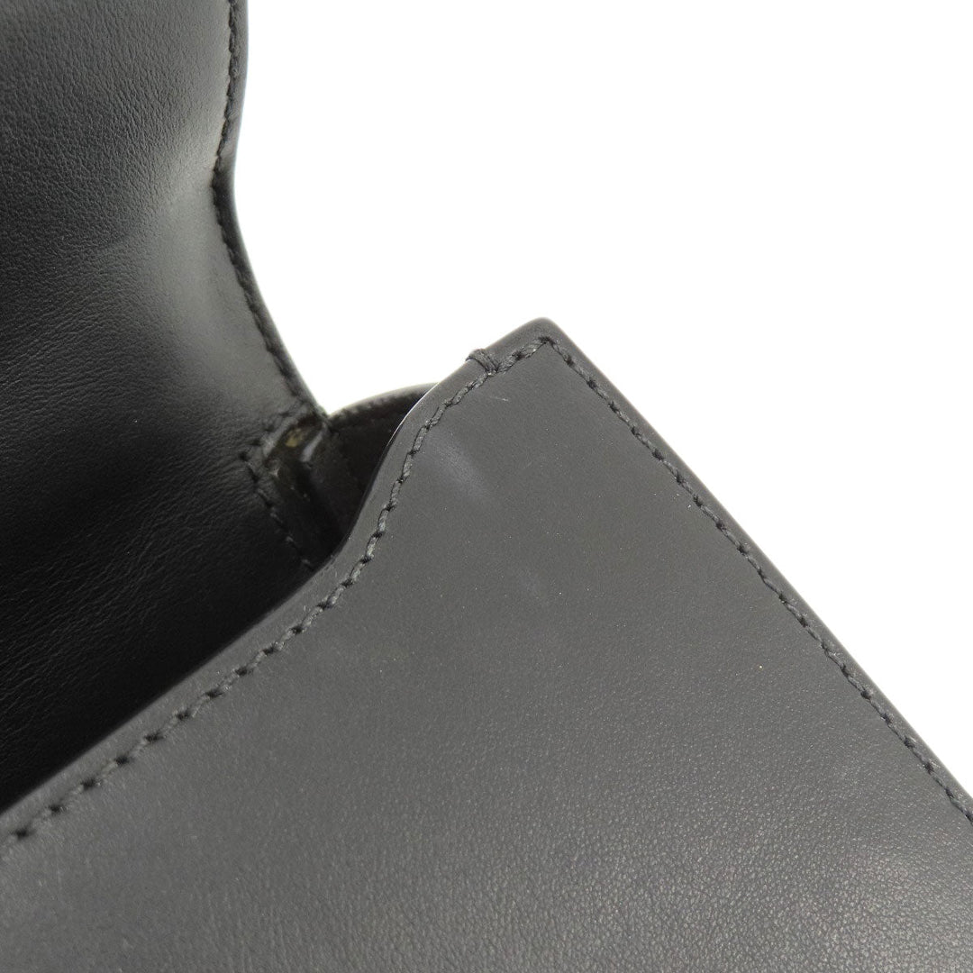 Givenchy Handbag leather black logoMetal 2WAY Women Used Authentic