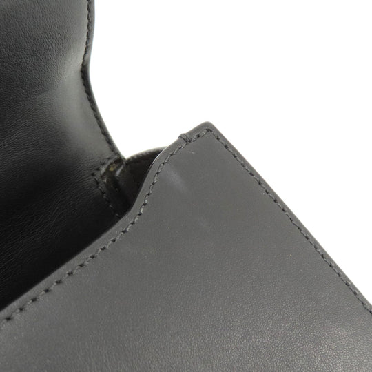 Givenchy Handbag leather black logoMetal 2WAY Women Used Authentic