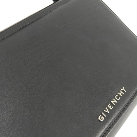 Givenchy Handbag leather black logoMetal 2WAY Women Used Authentic