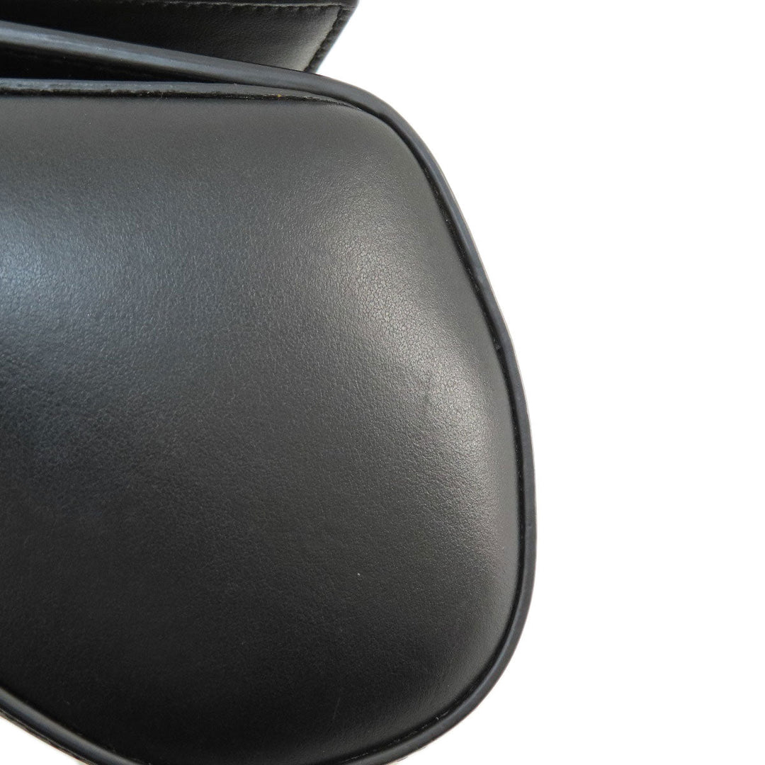 Givenchy Handbag leather black logoMetal 2WAY Women Used Authentic