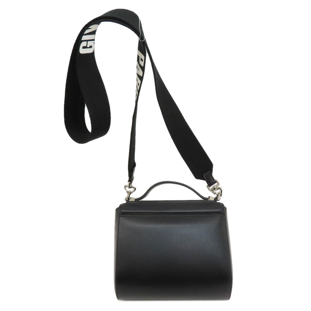 Givenchy Handbag leather black logoMetal 2WAY Women Used Authentic