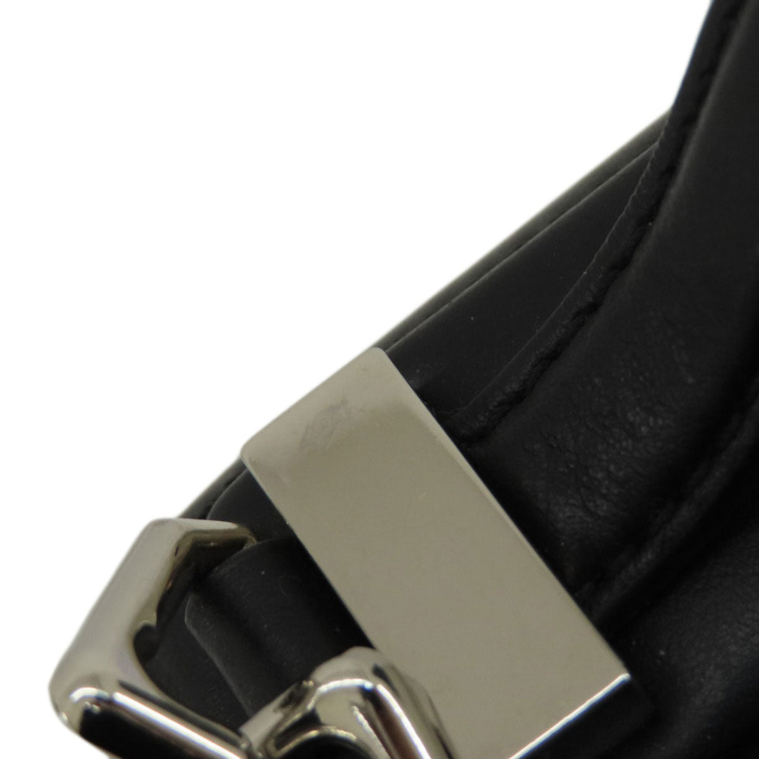 Givenchy Handbag leather black logoMetal 2WAY Women Used Authentic