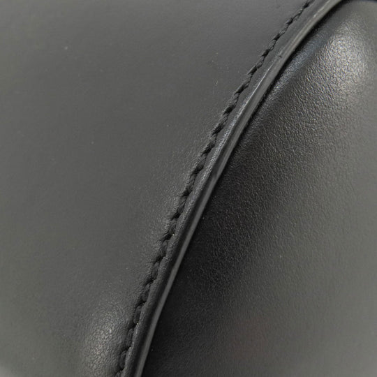 Givenchy Handbag leather black logoMetal 2WAY Women Used Authentic
