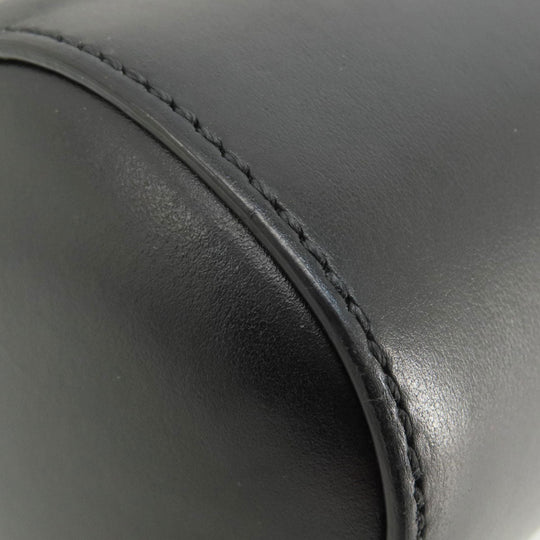 Givenchy Handbag leather black logoMetal 2WAY Women Used Authentic
