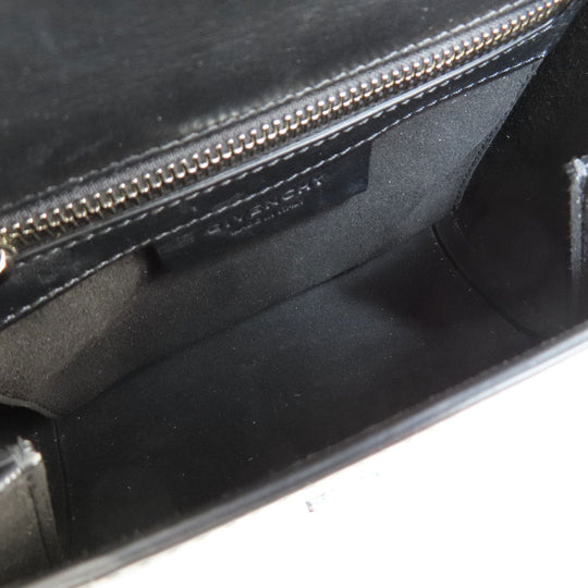 Givenchy Handbag leather black logoMetal 2WAY Women Used Authentic