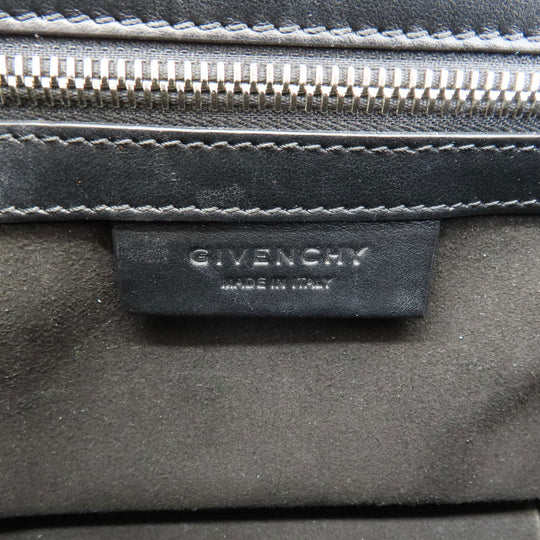 Givenchy Handbag leather black logoMetal 2WAY Women Used Authentic