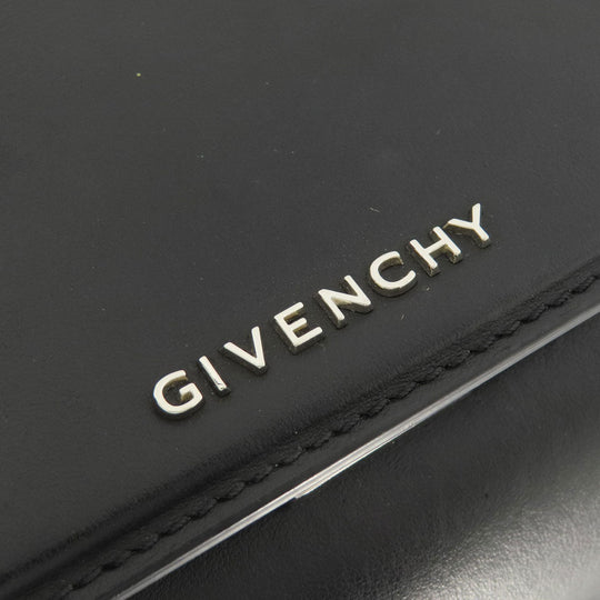 Givenchy Handbag leather black logoMetal 2WAY Women Used Authentic