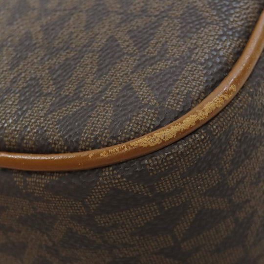 MICHAEL KORS Shoulder Bag PVC Brown MK signature Women Used Authentic