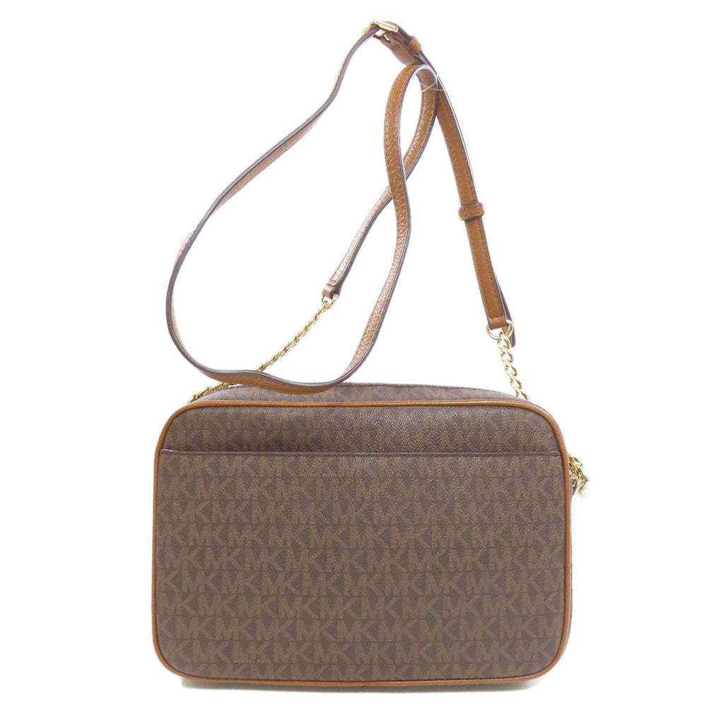 MICHAEL KORS Shoulder Bag PVC Brown MK signature Women Used Authentic