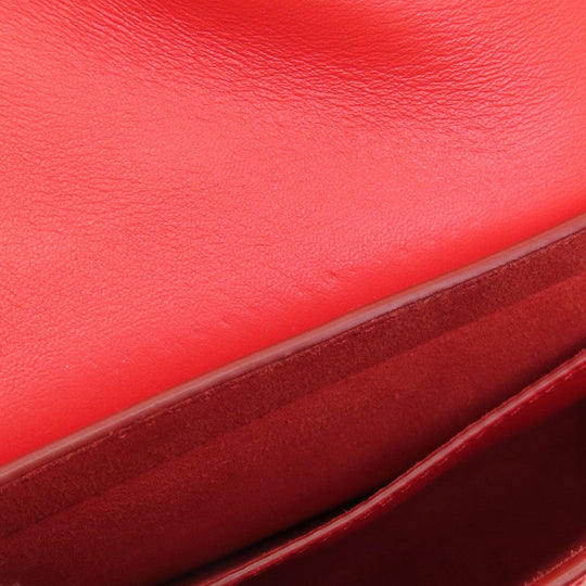 Givenchy Shoulder Bag leather Red logo Women Used Authentic