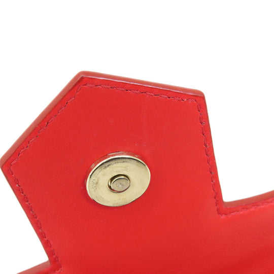Givenchy Shoulder Bag leather Red logo Women Used Authentic