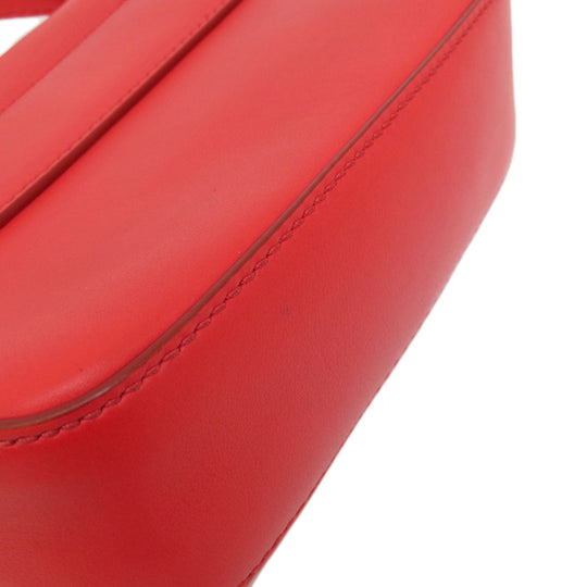 Givenchy Shoulder Bag leather Red logo Women Used Authentic