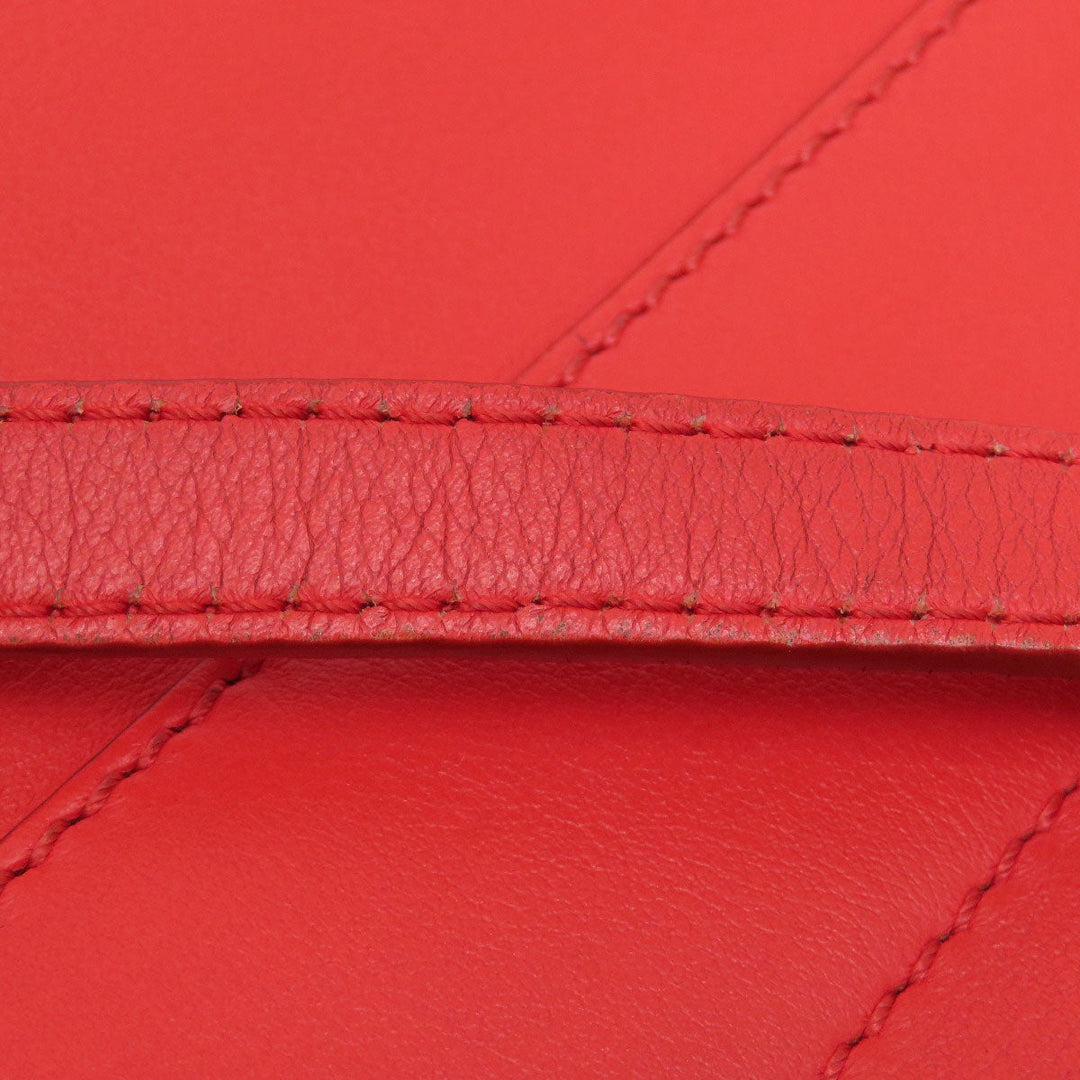 Givenchy Shoulder Bag leather Red logo Women Used Authentic