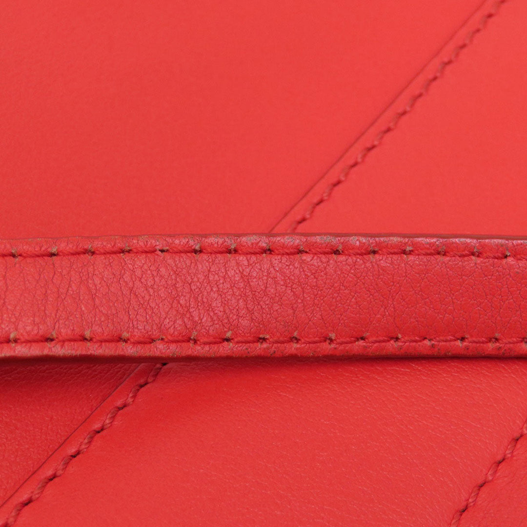 Givenchy Shoulder Bag leather Red logo Women Used Authentic