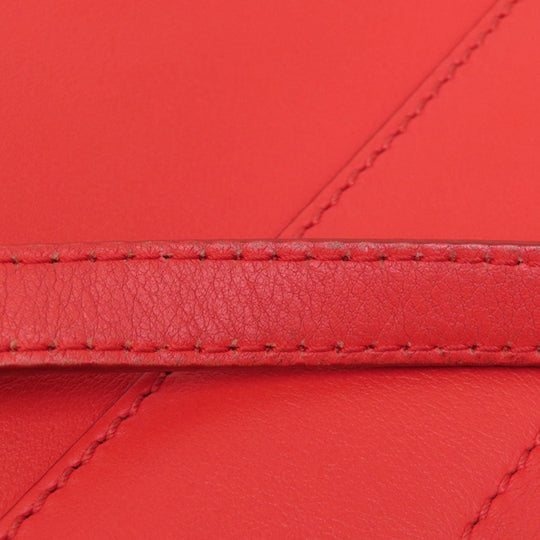 Givenchy Shoulder Bag leather Red logo Women Used Authentic
