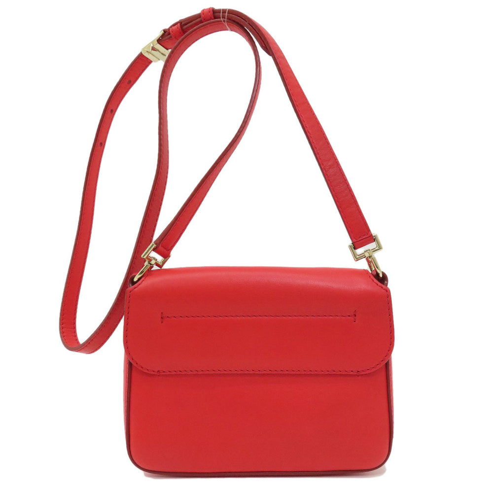 Givenchy Shoulder Bag leather Red logo Women Used Authentic