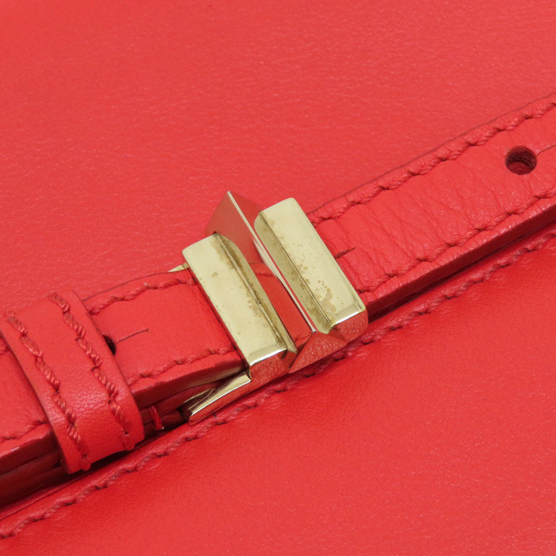 Givenchy Shoulder Bag leather Red logo Women Used Authentic