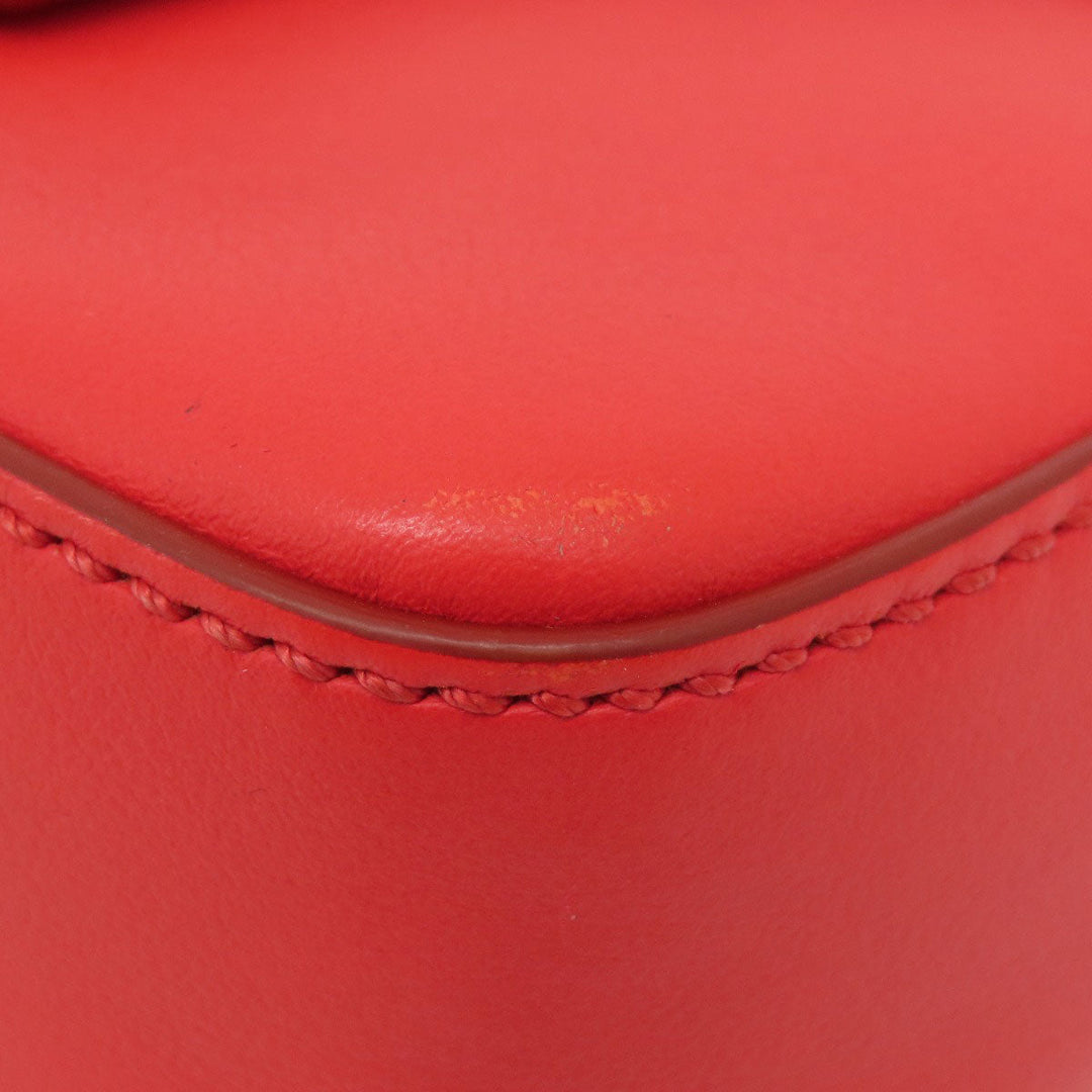 Givenchy Shoulder Bag leather Red logo Women Used Authentic