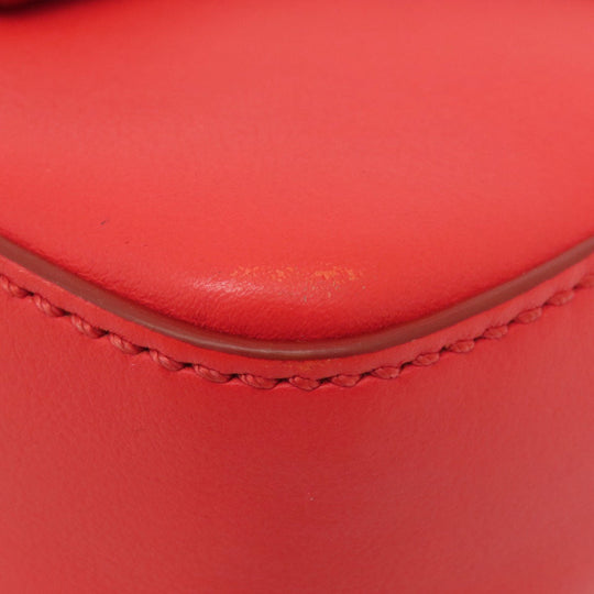 Givenchy Shoulder Bag leather Red logo Women Used Authentic