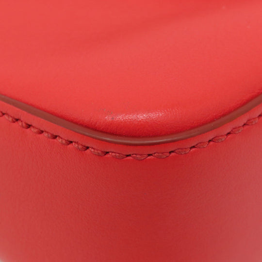 Givenchy Shoulder Bag leather Red logo Women Used Authentic