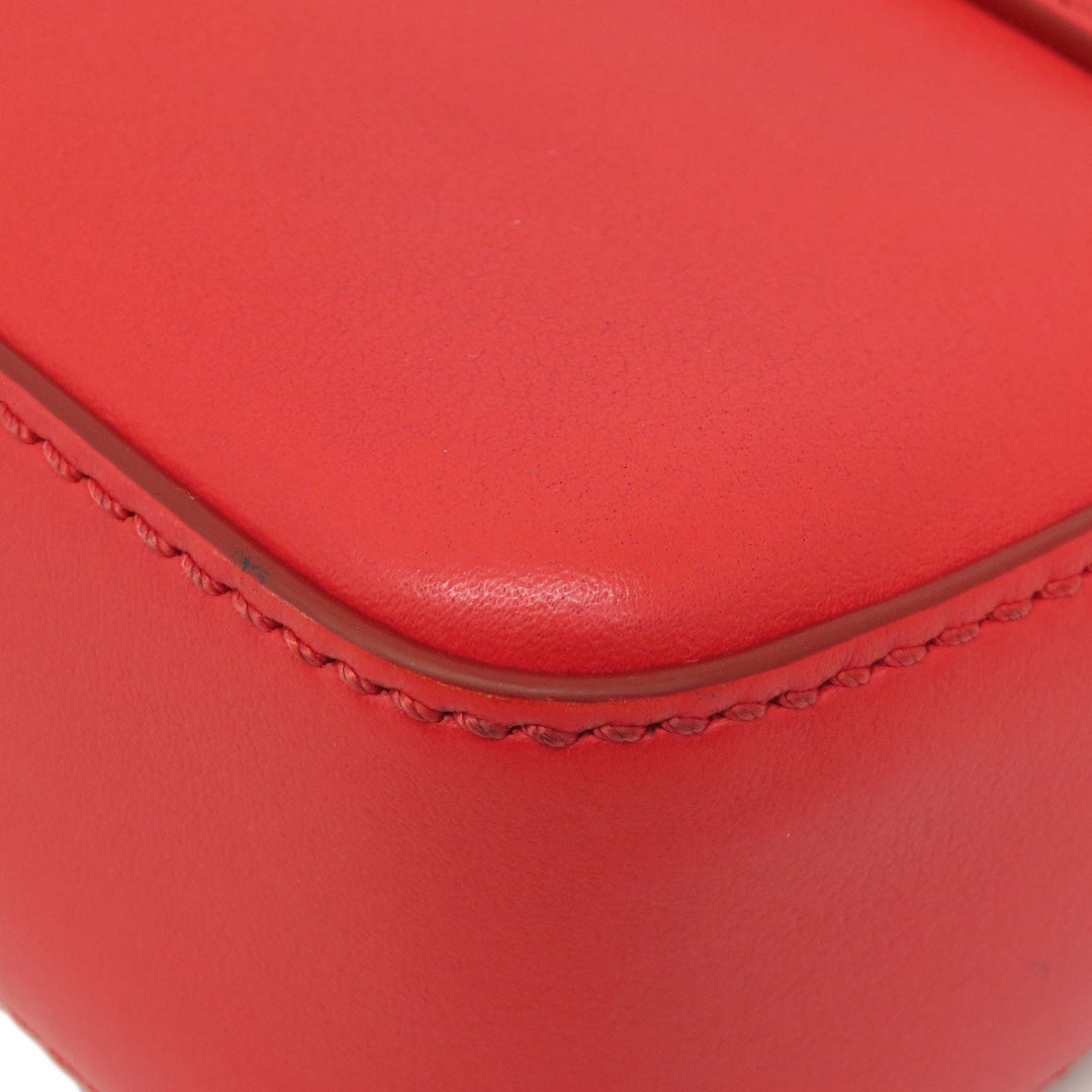 Givenchy Shoulder Bag leather Red logo Women Used Authentic