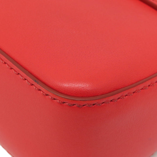 Givenchy Shoulder Bag leather Red logo Women Used Authentic