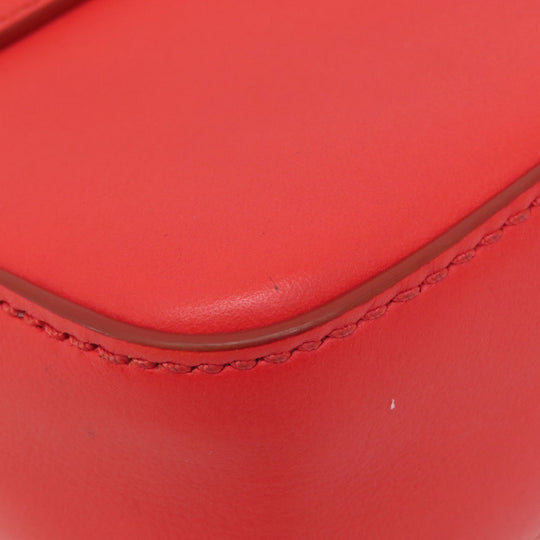 Givenchy Shoulder Bag leather Red logo Women Used Authentic