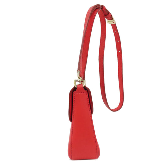 Givenchy Shoulder Bag leather Red logo Women Used Authentic