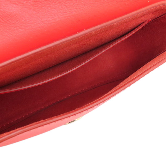 Givenchy Shoulder Bag leather Red logo Women Used Authentic