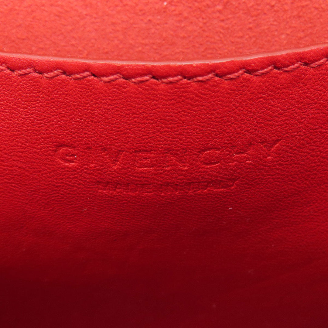 Givenchy Shoulder Bag leather Red logo Women Used Authentic