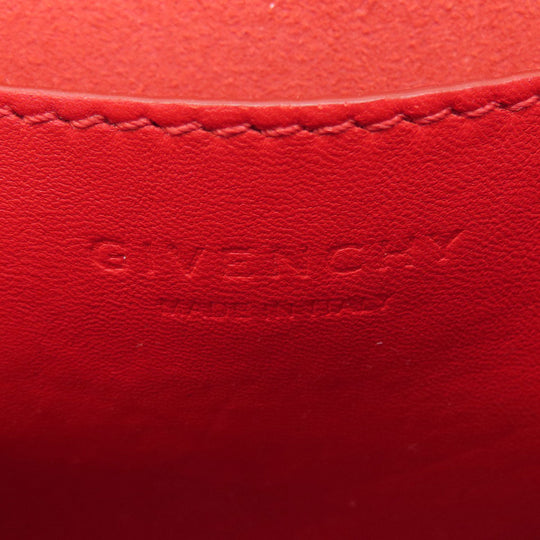 Givenchy Shoulder Bag leather Red logo Women Used Authentic