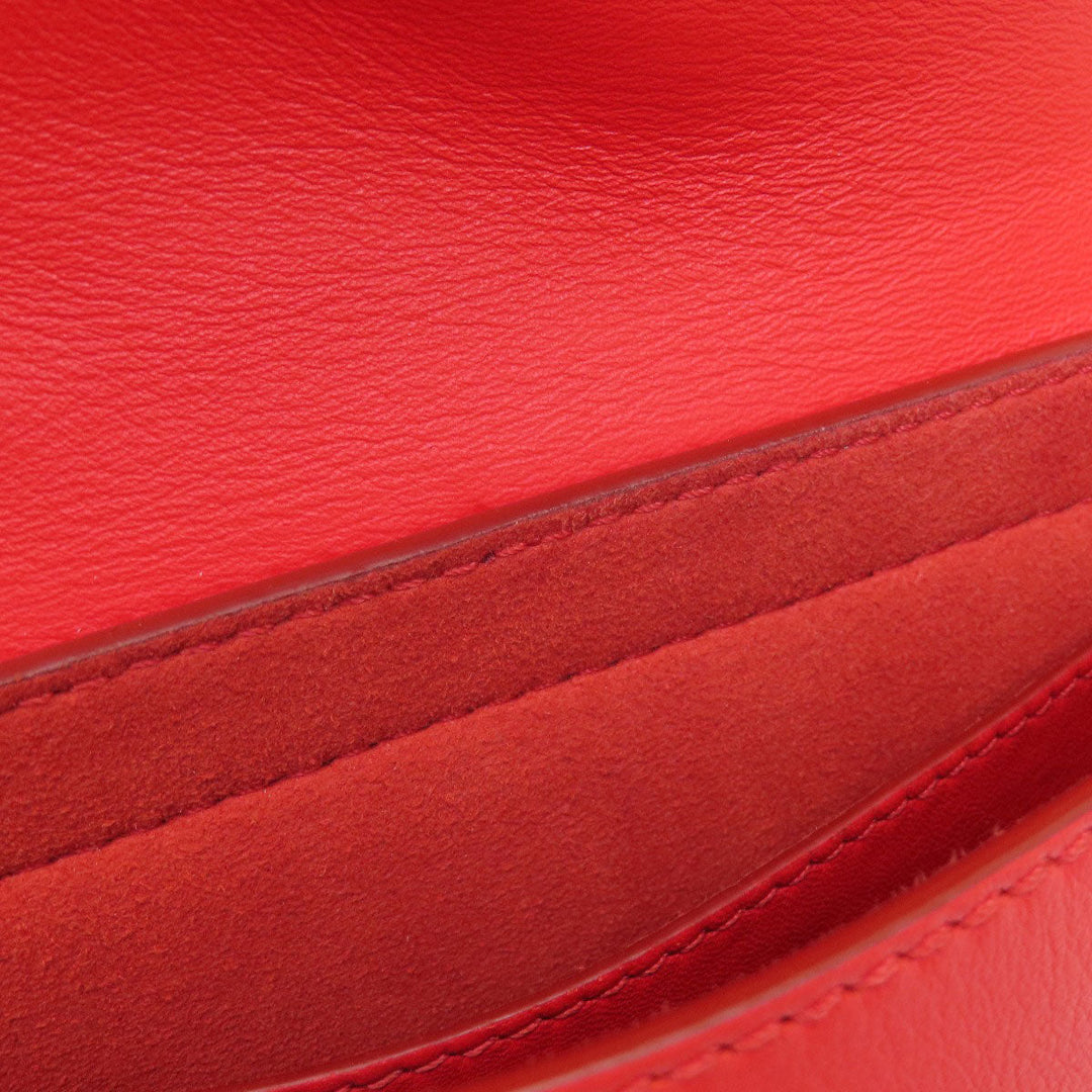 Givenchy Shoulder Bag leather Red logo Women Used Authentic