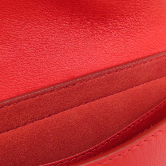 Givenchy Shoulder Bag leather Red logo Women Used Authentic